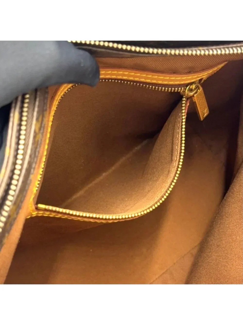 Louis Vuitton Cabas Piano Monogram Leather Brown Light Tote Gold